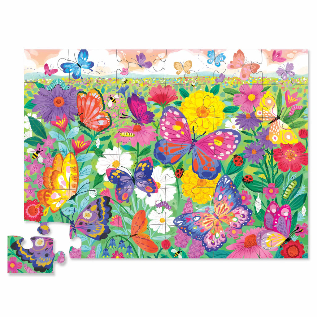 Crocodile Creek 36 Piece Classic Floor Puzzle - Butterfly Garden (Foil Stamped)