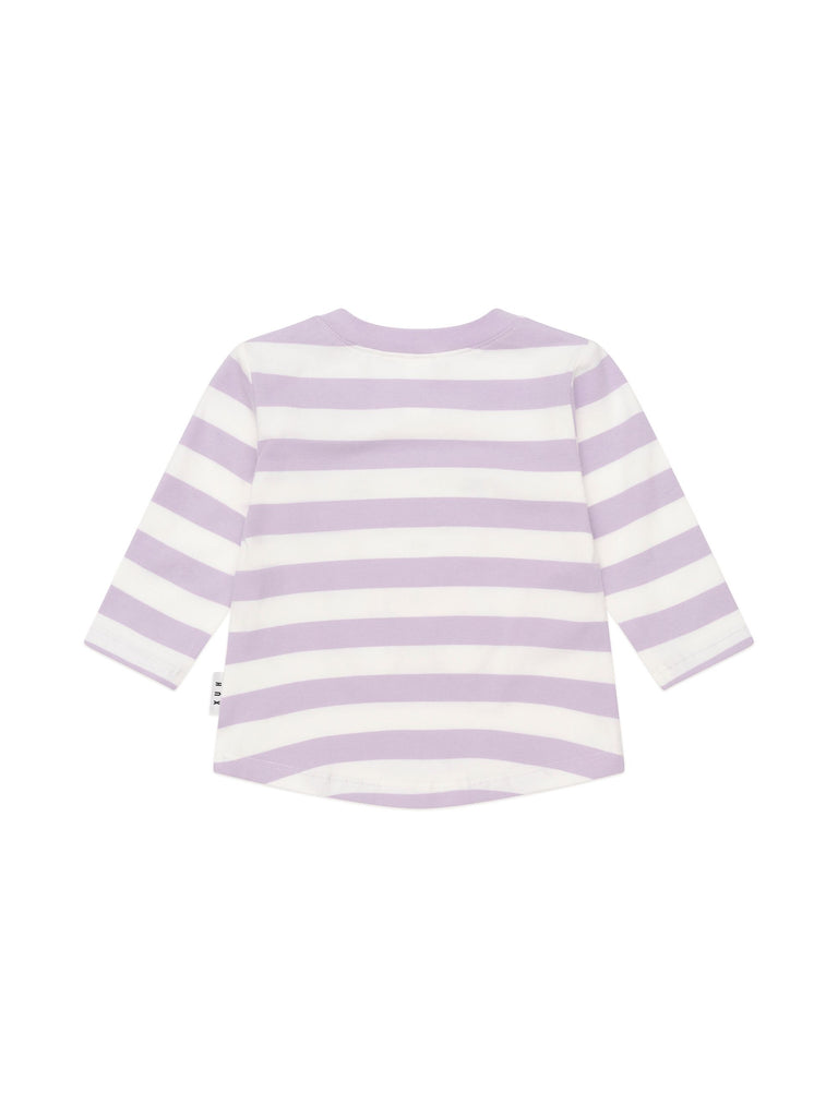 Huxbaby College Hux Stripe Top - Orchid/Almond Milk