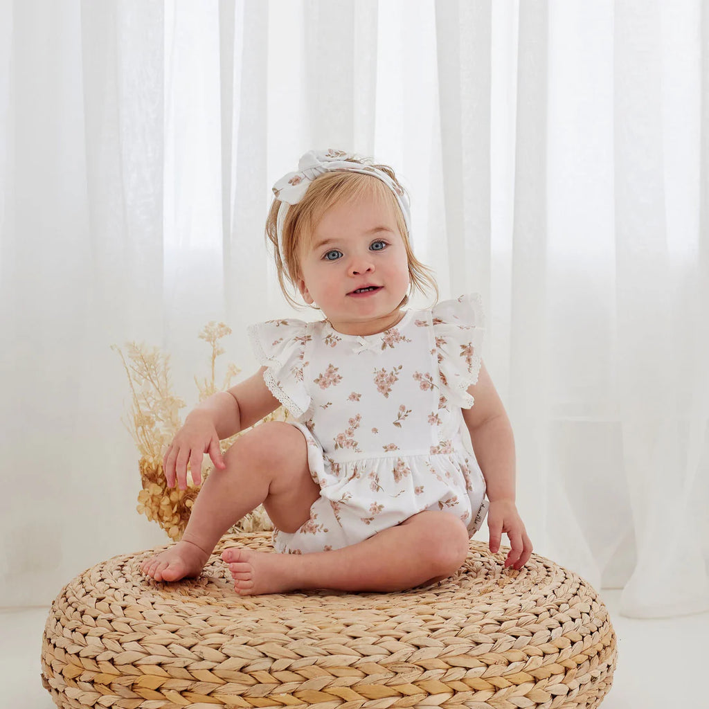 Aster & Oak Blossom Bubble Romper - White