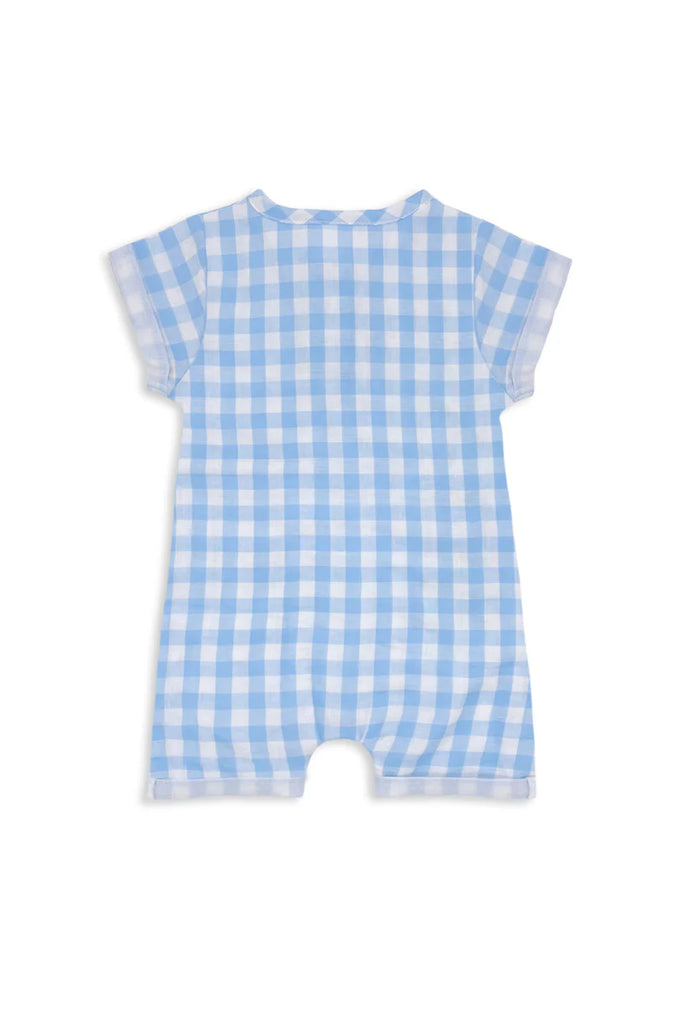 Milky Blue Check Romper