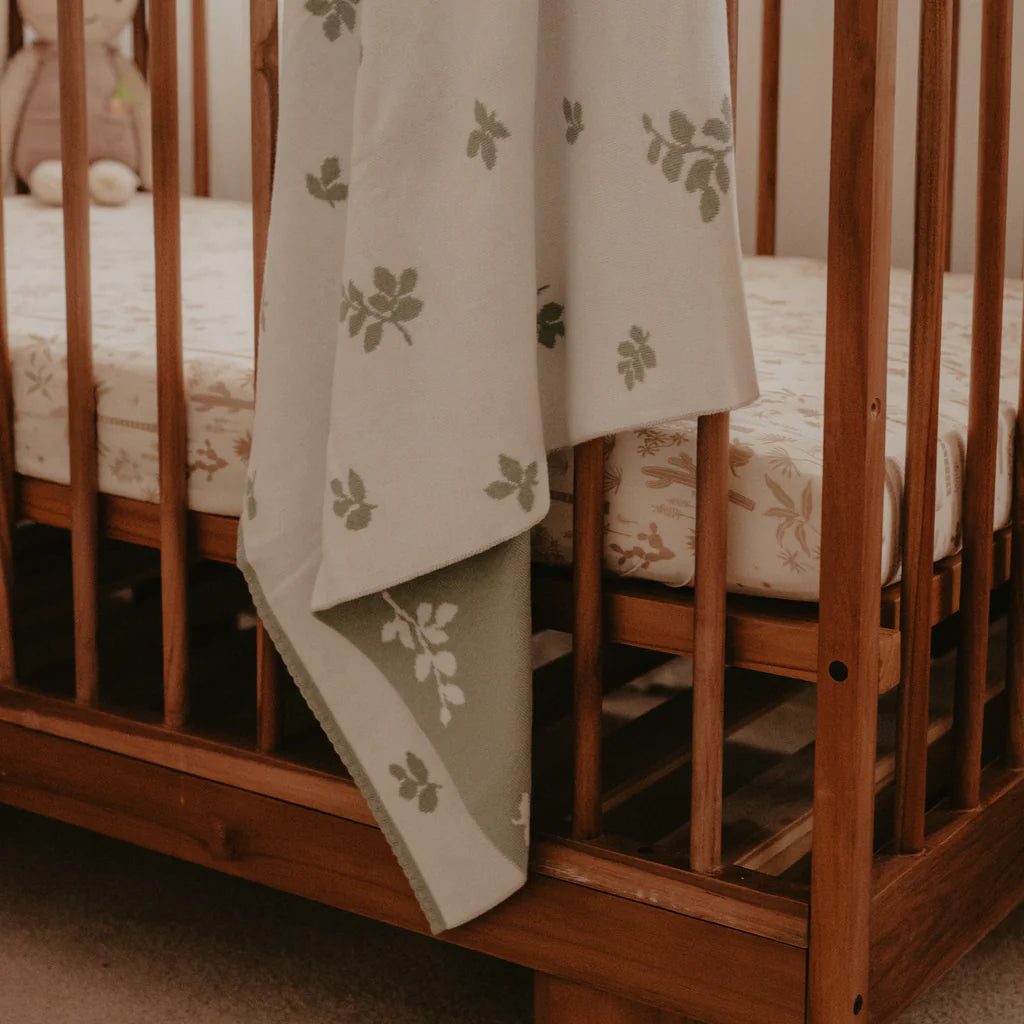 Fox and Fallow Reversible Blanket - Sweet Sage