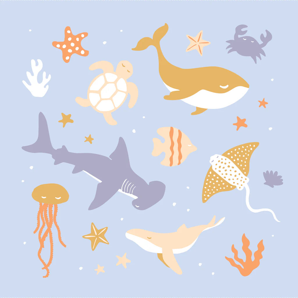 Fox and Fallow Blanket - Ocean Creatures