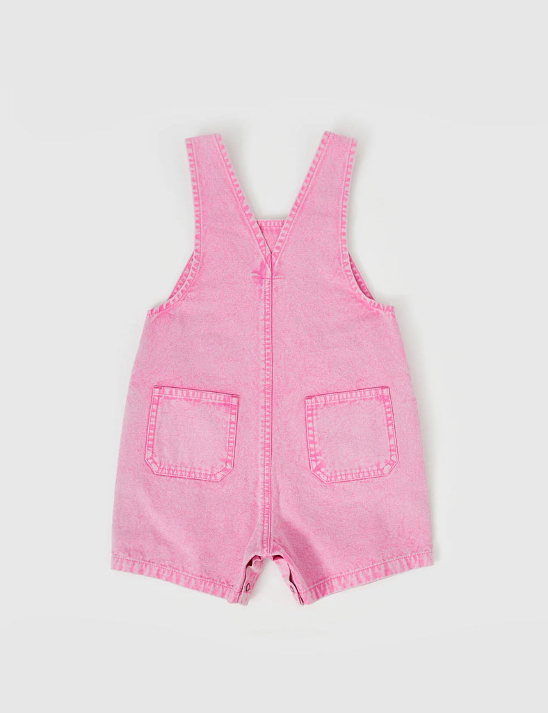 Goldie + Ace Burton Vintage Washed Denim Overalls - Bubblegum