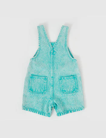 Goldie + Ace Burton Vintage Washed Denim Overalls - Turquoise