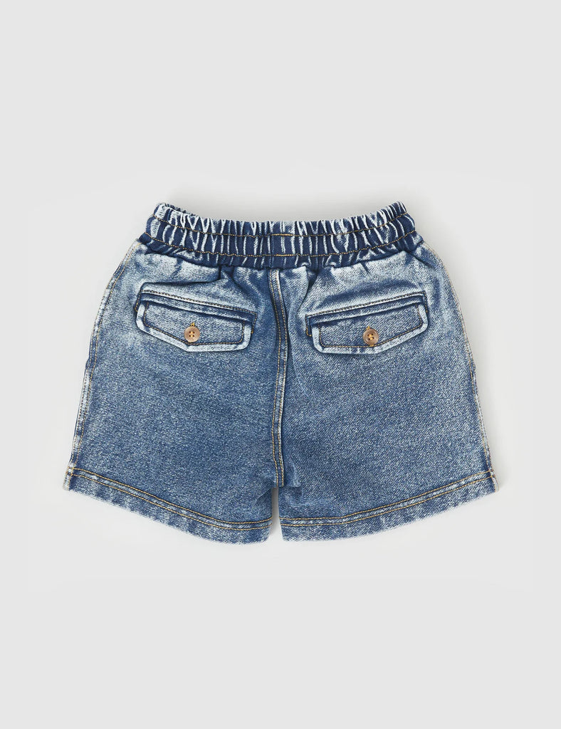 Goldie + Ace Noah French Terry Look Shorts - Dark Denim