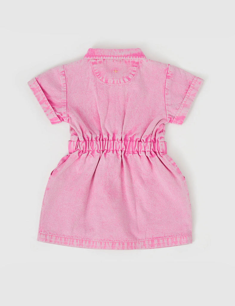 Goldie + Ace Piper Denim Belted Dress - Bubblegum