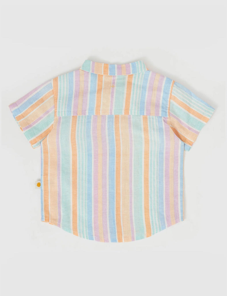 Goldie + Ace Holiday Linen Shirt - Pastel Stripe