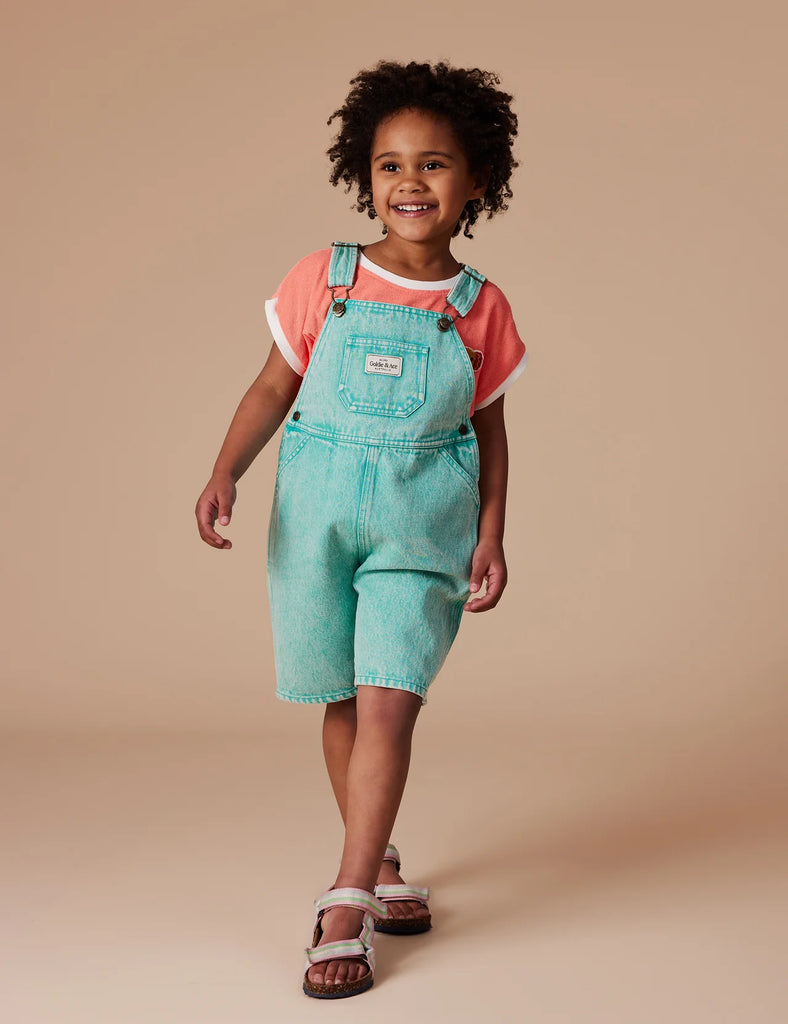 Goldie + Ace Burton Vintage Washed Denim Overalls - Turquoise