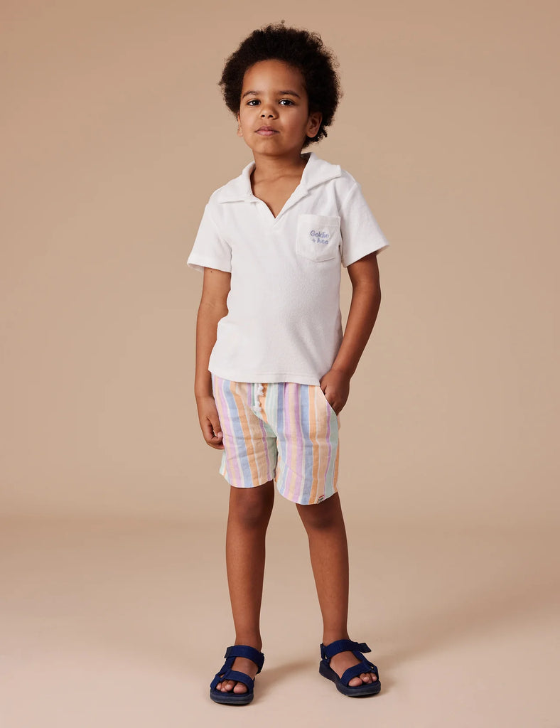 Goldie + Ace Noah Linen Shorts - Pastel Stripe