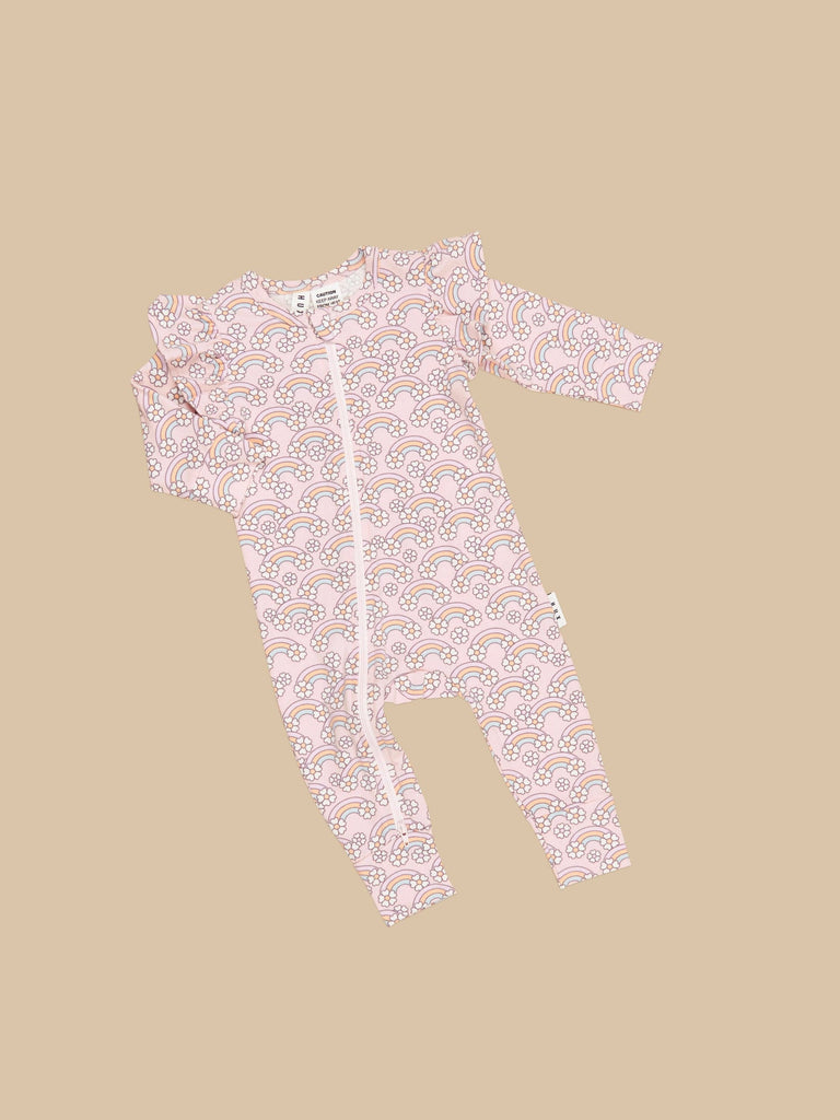 Huxbaby FLOWERBOW FRILL ROMPER - Pink Pearl