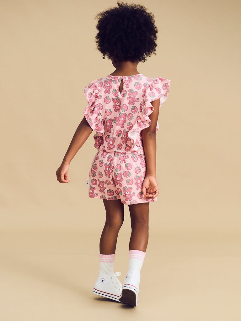 Huxbaby Berry Bear Frill Playsuit - Candy