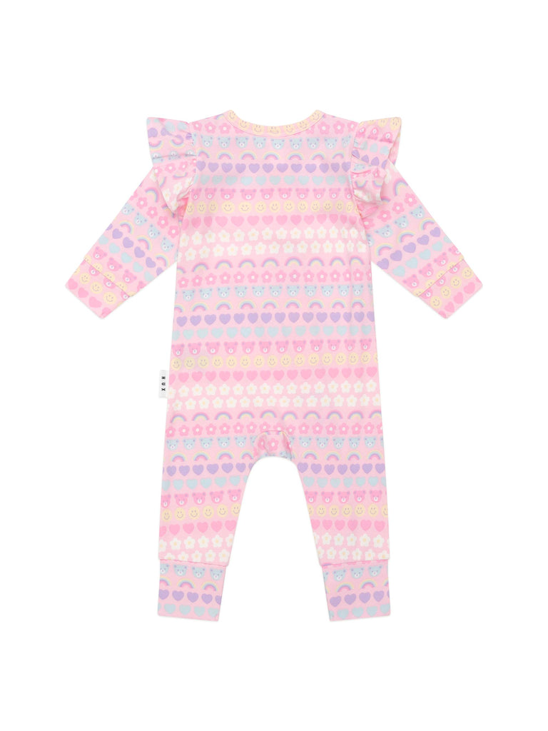 Huxbaby Emoji Rainbow Frill Romper - Multi