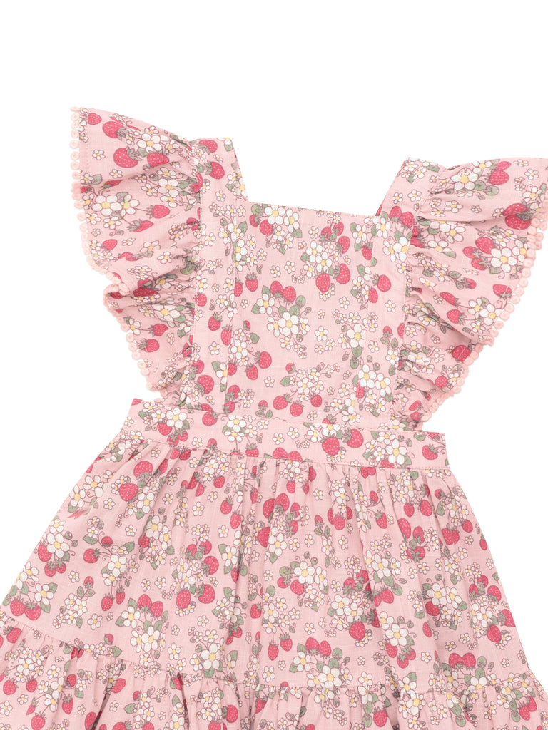 Huxbaby Vintage Strawberry Ruffle Dress - Blush