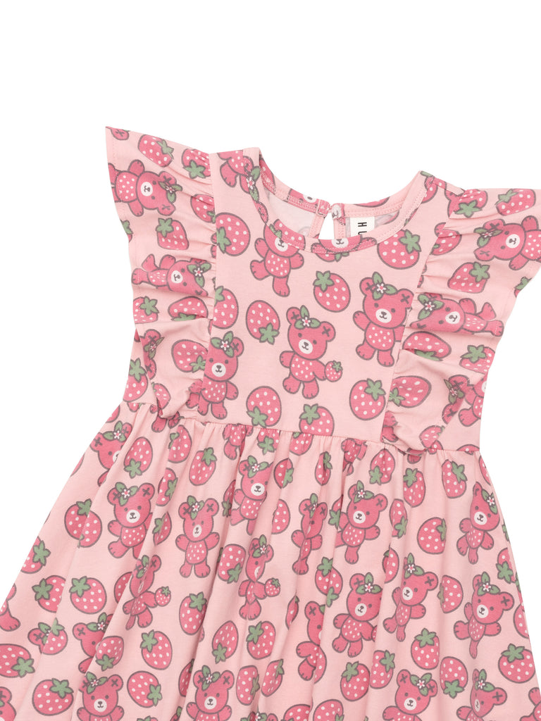 Huxbaby Berry Bear Frill Dress - Candy