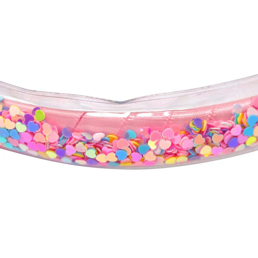 Rainbow Hearts Glitter Headband