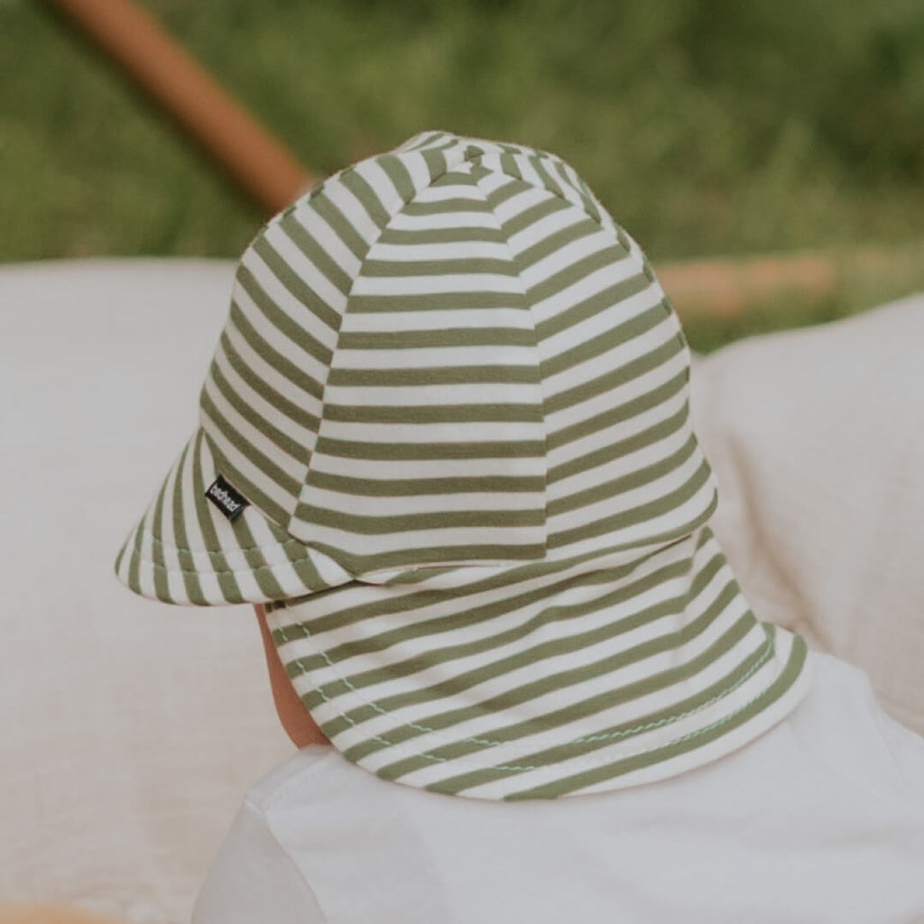 Bedhead Hats Legionnaire Flap Sun Hat - Khaki Stripe