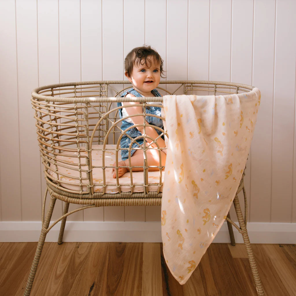 Fox and Fallow Organic Muslin Wrap Swaddle - Mermaids