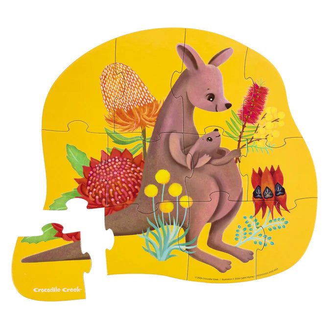 Crocodile Creek 12 pc Mini Puzzle - Kangaroo & Joey