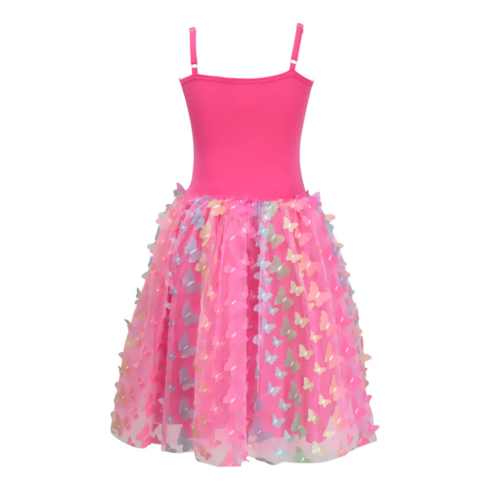 Rainbow Butterfly Dress - Hot Pink