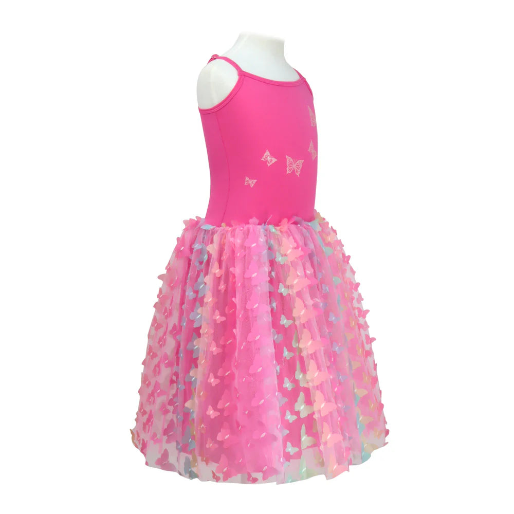 Rainbow Butterfly Dress - Hot Pink