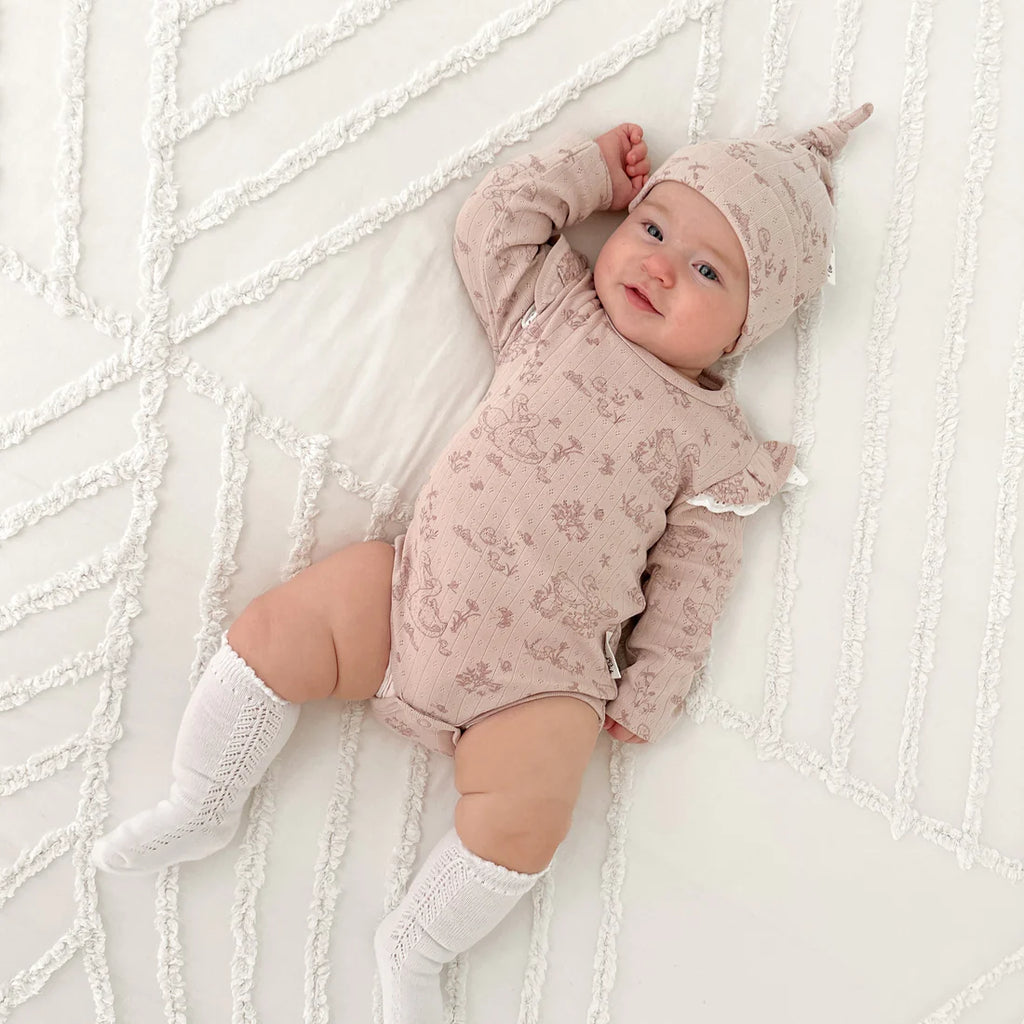 Aster & Oak Duck Family Flutter Onesie - Pale Mauve