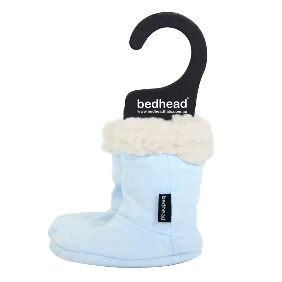 Bedhead Hats Fleecy Sleepy Booties - Baby Blue Marle