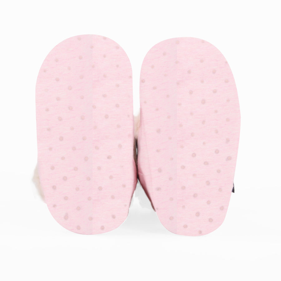 Bedhead Hats Fleecy Sleepy Booties - Baby Pink Marle