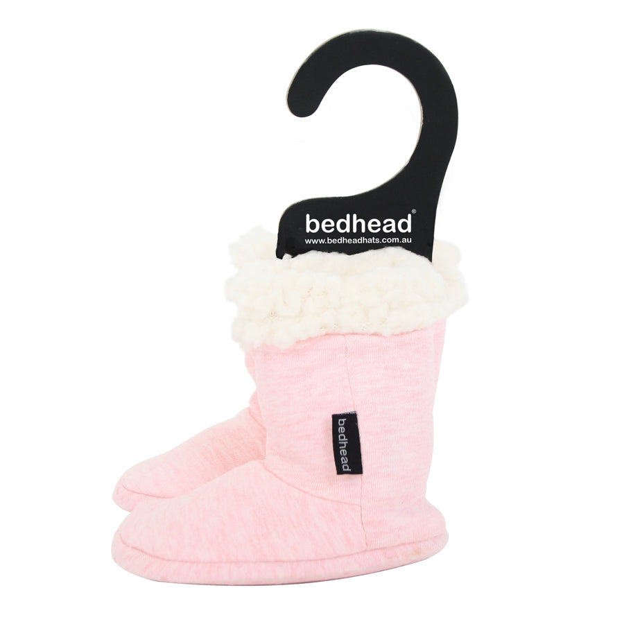 Bedhead Hats Fleecy Sleepy Booties - Baby Pink Marle
