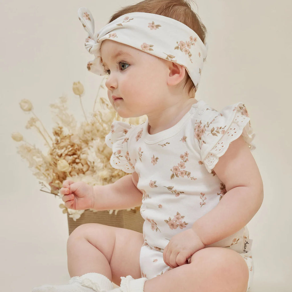 Aster & Oak Blossom AOP Onesie - White