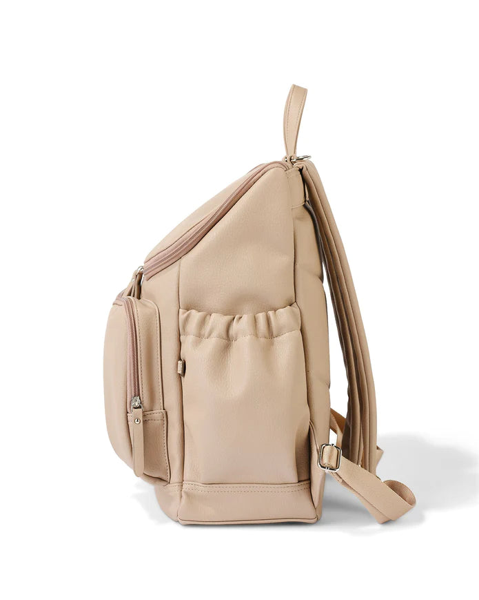 OiOi Faux Leather Backpack - Oat Dimple