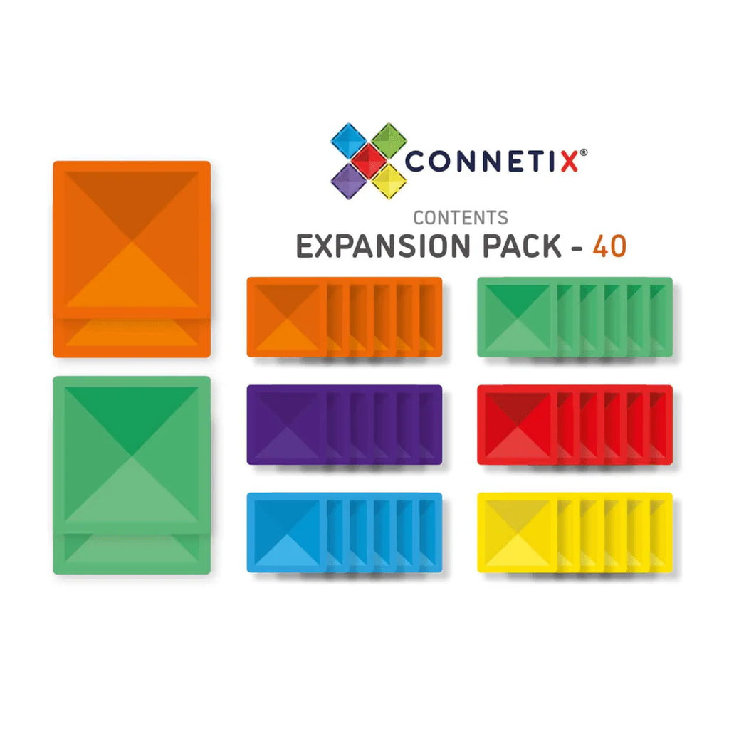 40 pc Rainbow Square Pack - Connetix