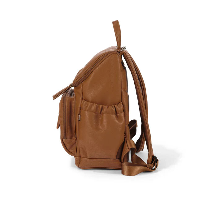 OiOi Mini Signature Backpack - Chestnut Brown Vegan Leather