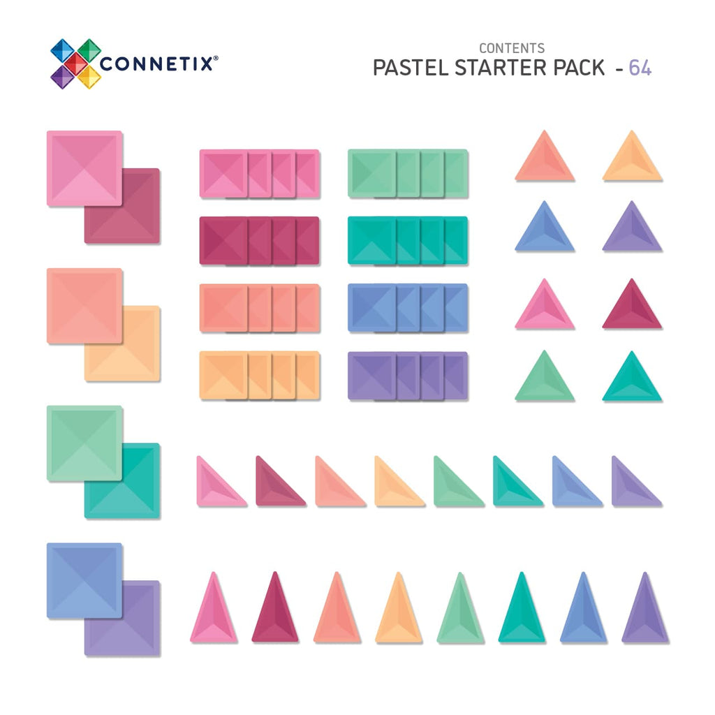 64 pc Pastel Starter Pack - Connetix