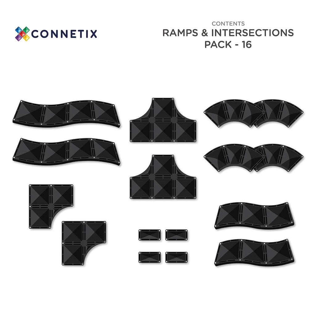 16 pc Ramps & Intersections Pack - Connetix