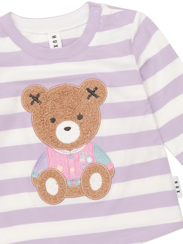 Huxbaby College Hux Stripe Top - Orchid/Almond Milk