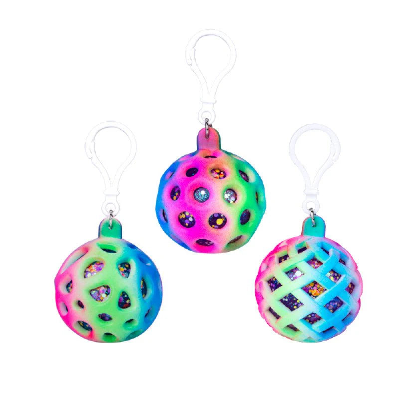 Sensory Squishy Ball Keychain - Glitter