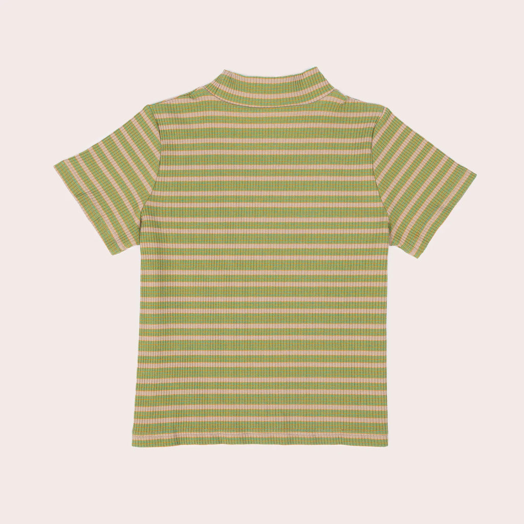 Olive and The Captain Retro Stripe Mock Neck Tee - Retro