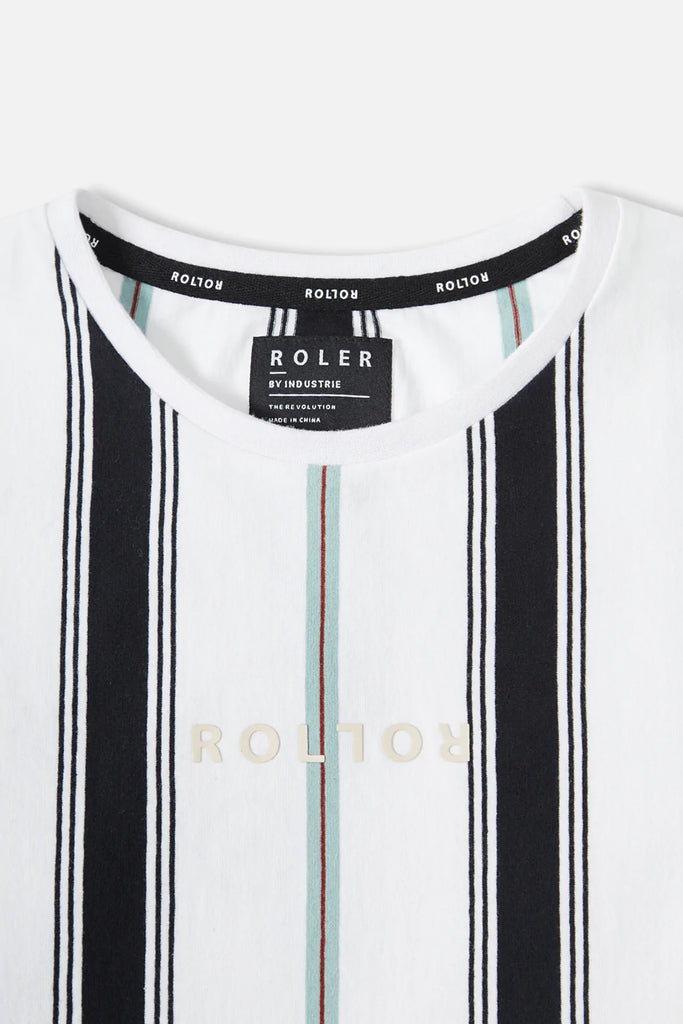 Indie Kids The Roler Lago Stripe Tee - White (3-16 Years)