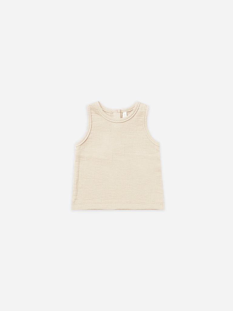 Quincy Mae Woven Tank - Natural