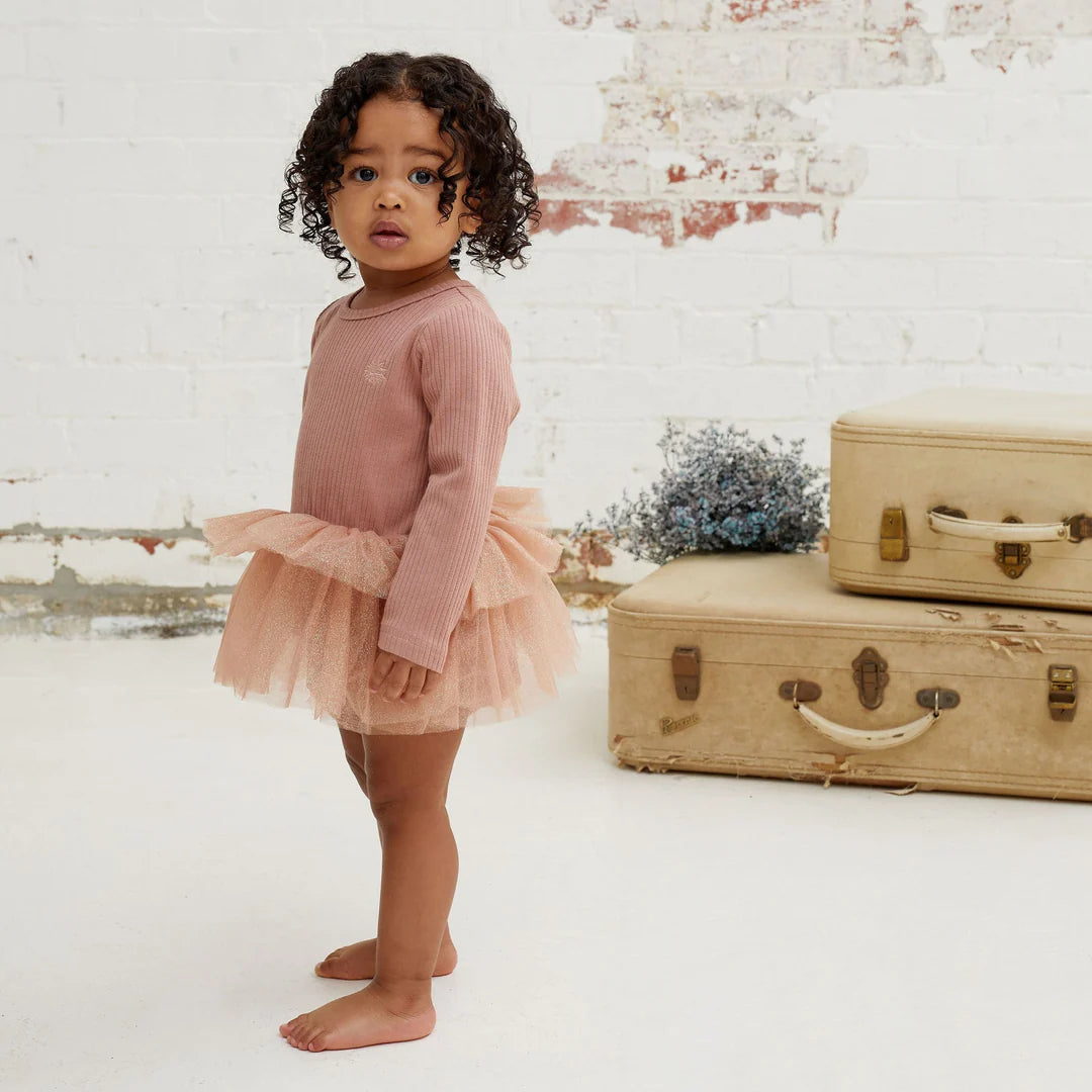 Old Rose- Ballet Romper | Laurie Claire Kids