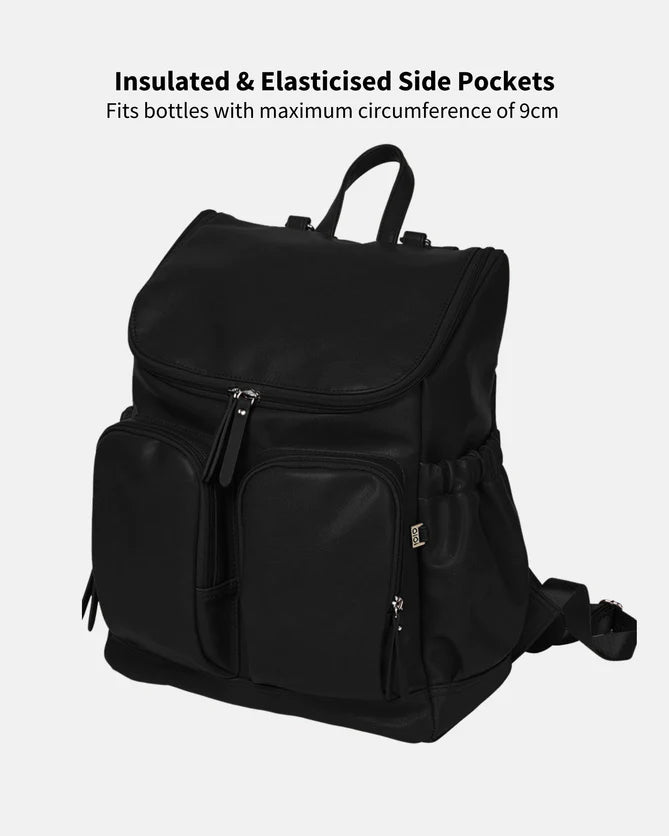 OiOi Nappy Backpack - Black Vegan Leather