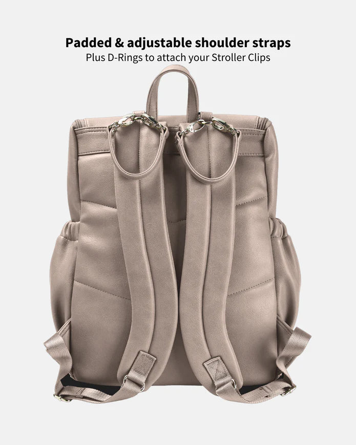 OiOi Faux Leather Backpack - Taupe