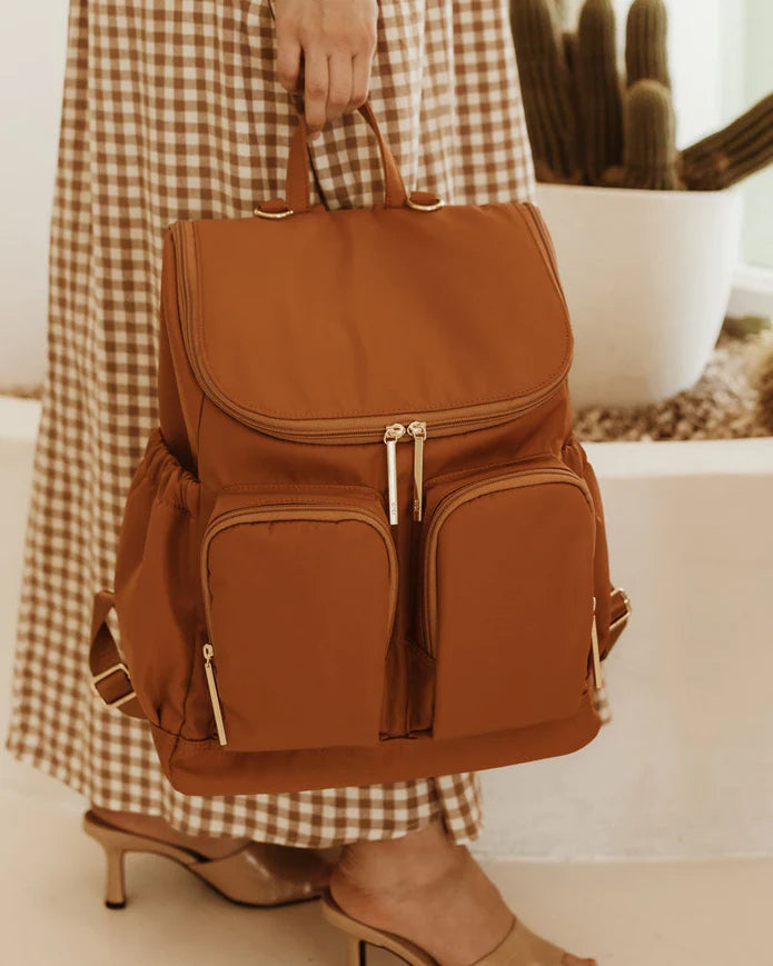 OiOi Nylon Nappy Backpack - Ocre/Gold